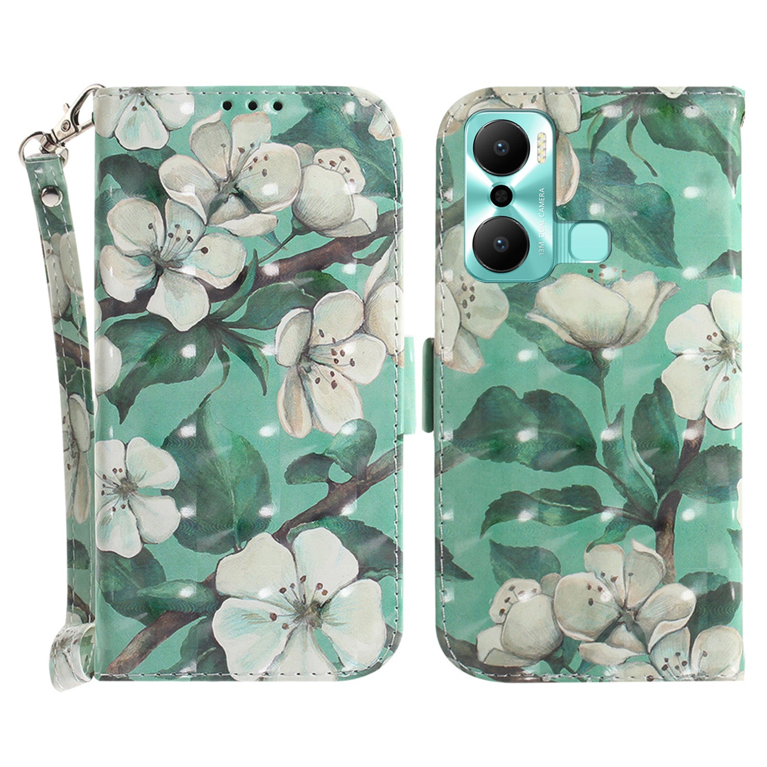 For Infinix Hot 20 Play 4G PU Leather Stand Wallet Phone Case 3D Pattern Printing Anti-scratch Phone Cover with Strap For Infinix Hot 20 Play 4G PU Leather Stand Wallet Phone Case 3D Pattern Printing Anti-scratch Phone Cover with Strap